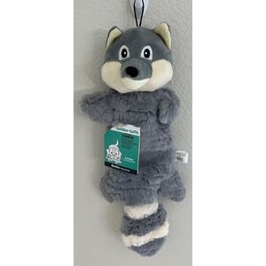 SmartPetLove Tender-Tuffs Bottle Raccoon Dog Toy Gray Plush Crinkle Squeaker NEW